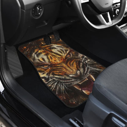 Angry Tiger Roar Car Floor Mats