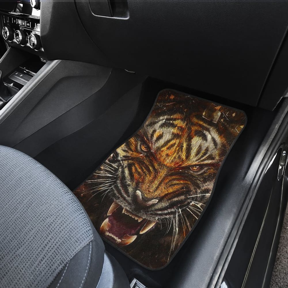 Angry Tiger Roar Car Floor Mats