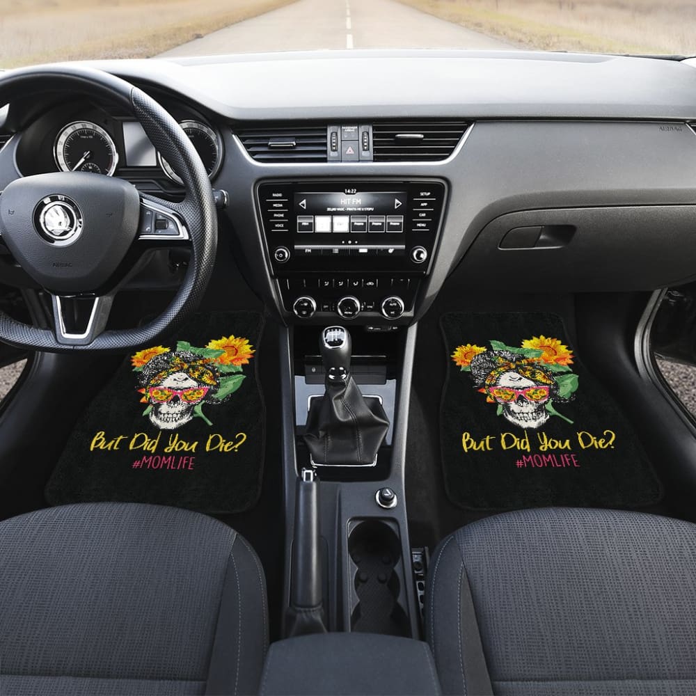 But Did You Die Mom Life Skull Bandana Sunflower Lovers Car Floor Mats