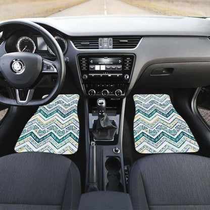 Zigzag  Chevron Paint Design Pattern Front And Back Car Mats
