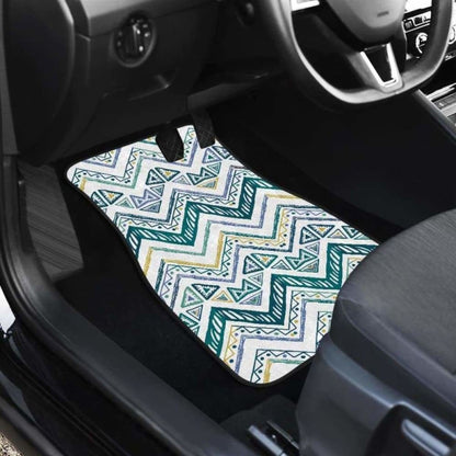 Zigzag  Chevron Paint Design Pattern Front And Back Car Mats