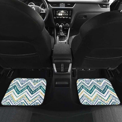 Zigzag  Chevron Paint Design Pattern Front And Back Car Mats