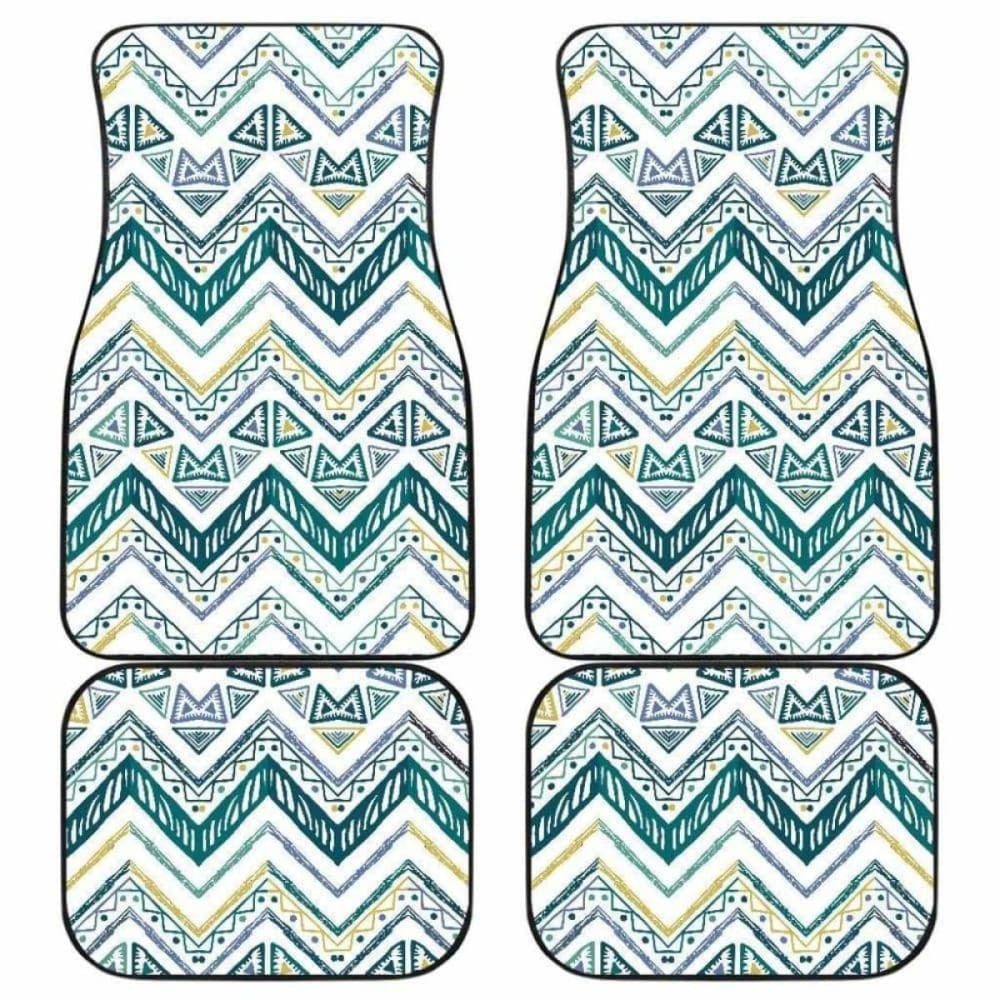 Zigzag  Chevron Paint Design Pattern Front And Back Car Mats