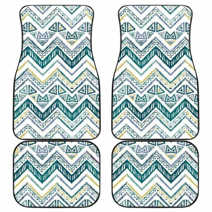 Zigzag  Chevron Paint Design Pattern Front And Back Car Mats