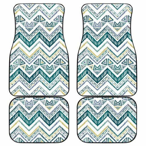 Zigzag  Chevron Paint Design Pattern Front And Back Car Mats
