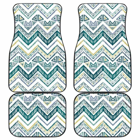 Zigzag  Chevron Paint Design Pattern Front And Back Car Mats