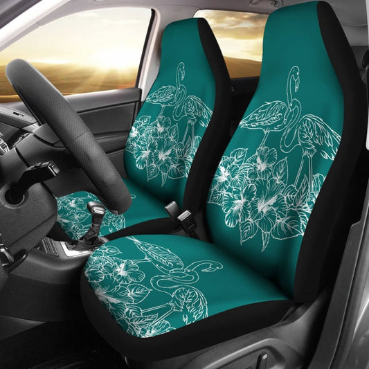 Tropical Hibiscus Flamingo Pattern Best Gift Car Lovers Car Seat Covers