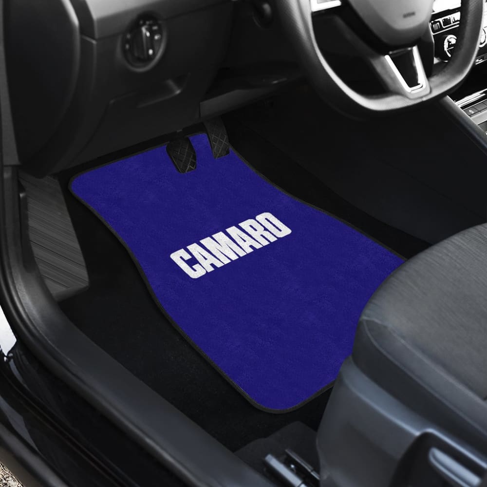 Blue Camaro White Letter Car Floor Mats