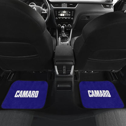 Blue Camaro White Letter Car Floor Mats