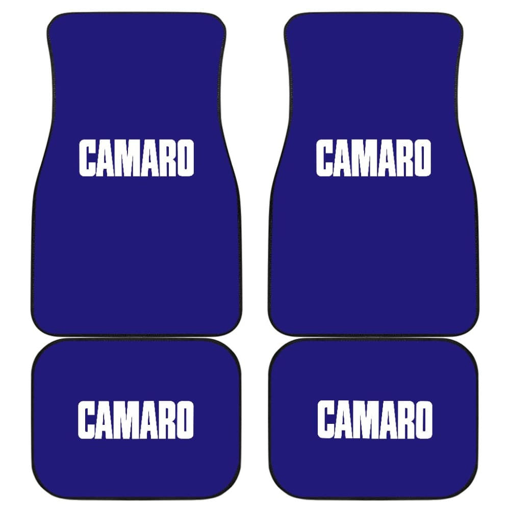 Blue Camaro White Letter Car Floor Mats