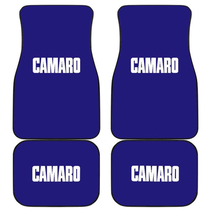Blue Camaro White Letter Car Floor Mats