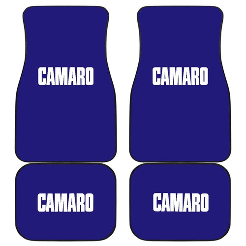 Blue Camaro White Letter Car Floor Mats