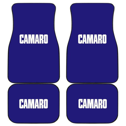 Blue Camaro White Letter Car Floor Mats