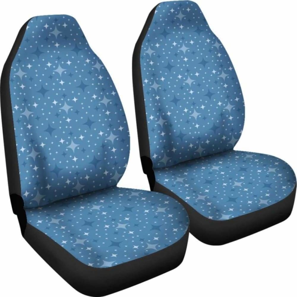 Blue With Retro Stars Pattern Car Seat Covers