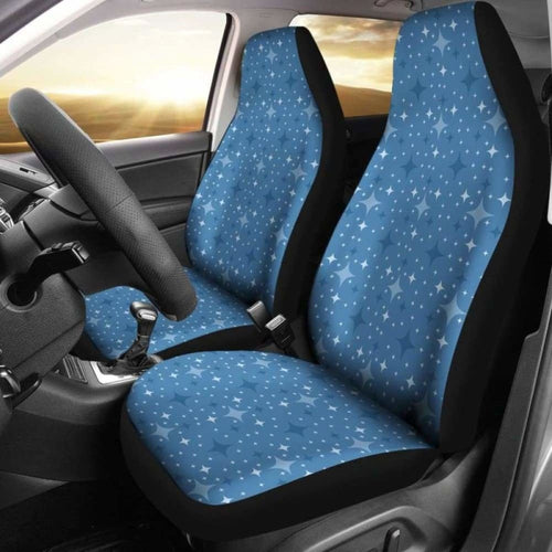Blue With Retro Stars Pattern Car Seat Covers