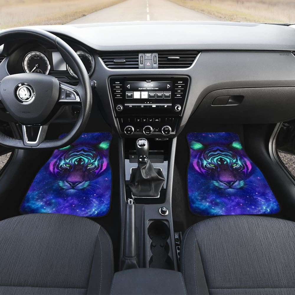 Digital Galaxy Tiger Face Car Floor Mats