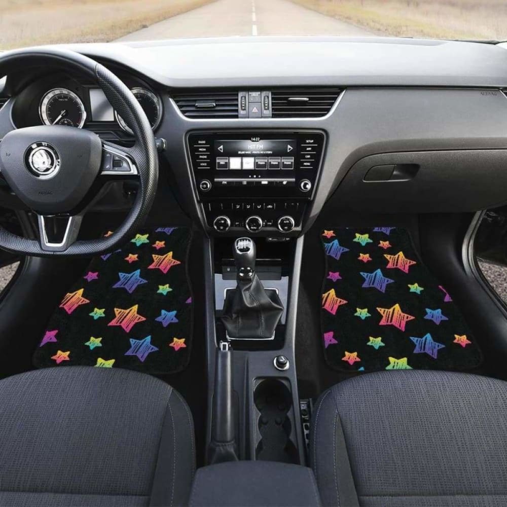 Colorful Star Pattern Front And Back Car Mats