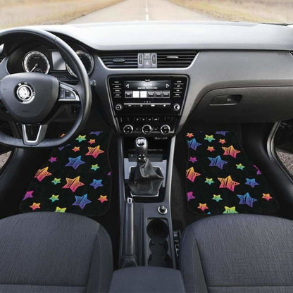 Colorful Star Pattern Front And Back Car Mats