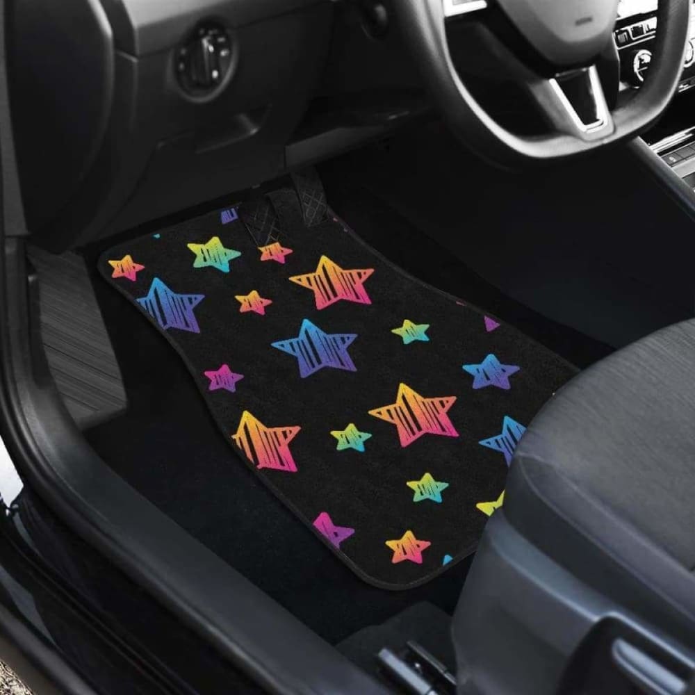 Colorful Star Pattern Front And Back Car Mats