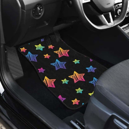 Colorful Star Pattern Front And Back Car Mats