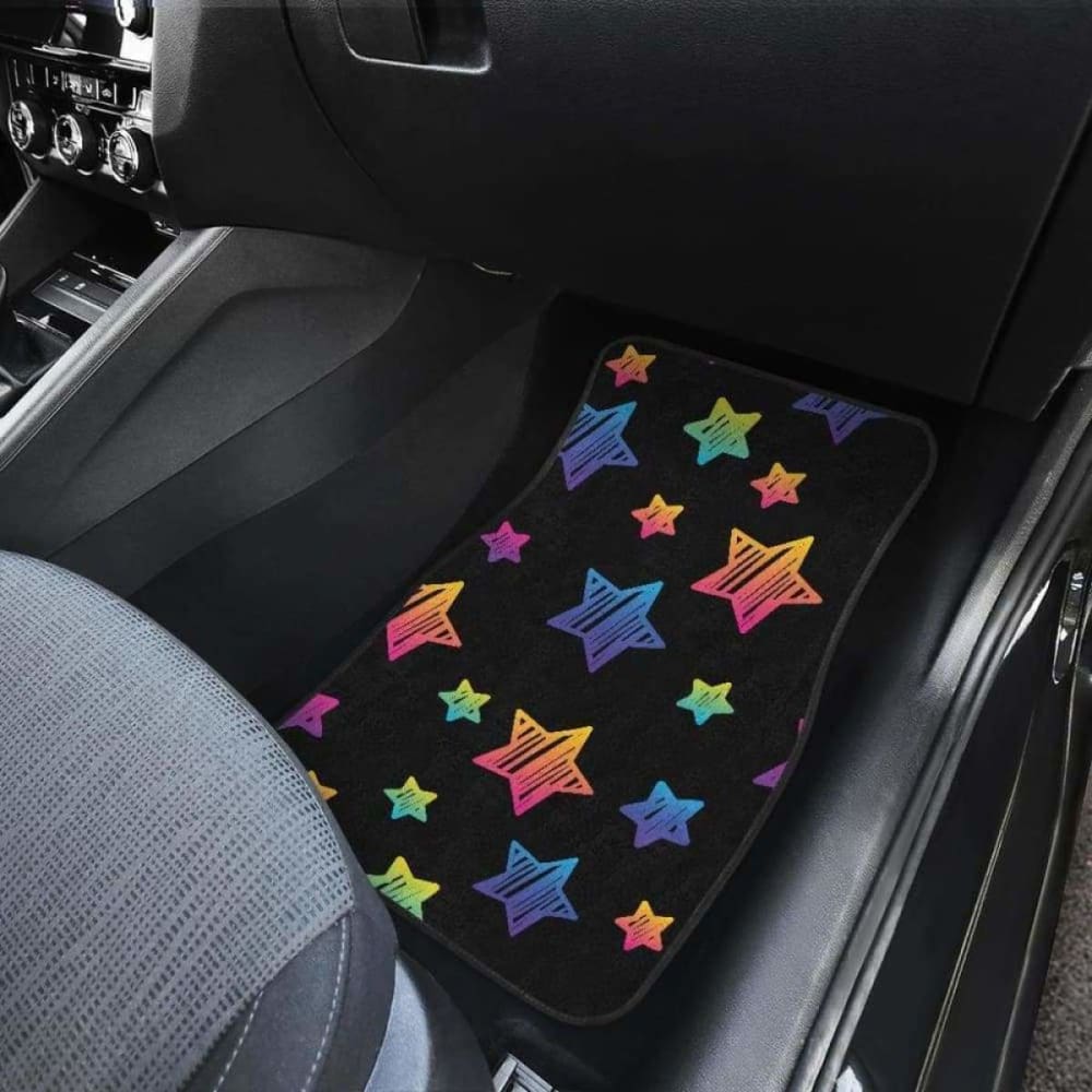 Colorful Star Pattern Front And Back Car Mats