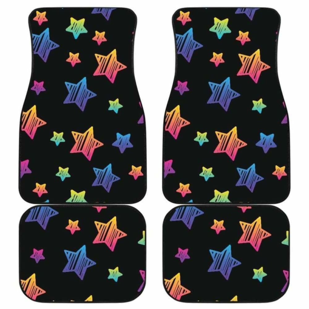 Colorful Star Pattern Front And Back Car Mats