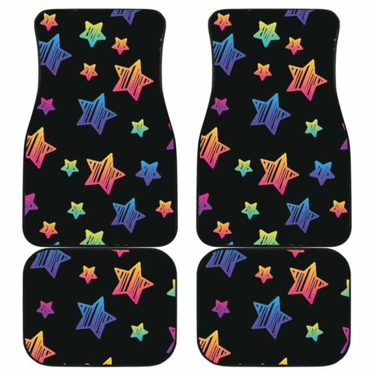 Colorful Star Pattern Front And Back Car Mats