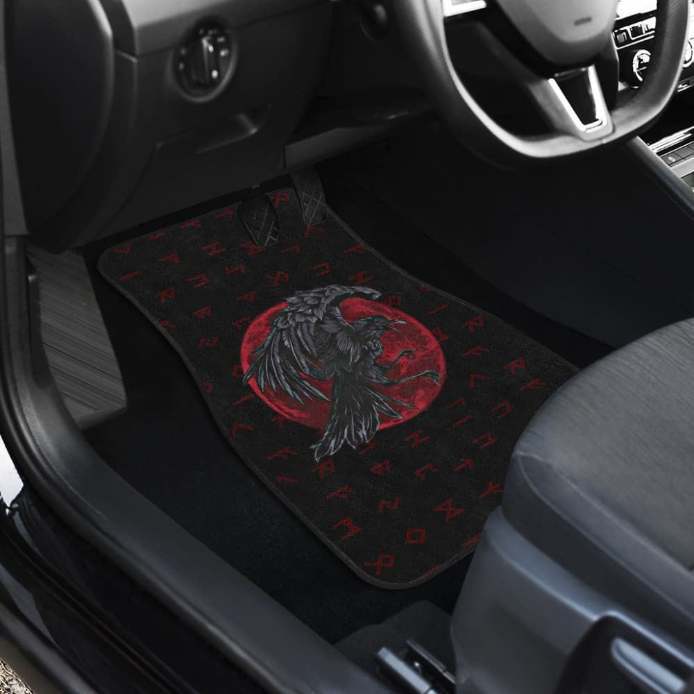 Viking Odin'S Raven Rune Car Floor Mats