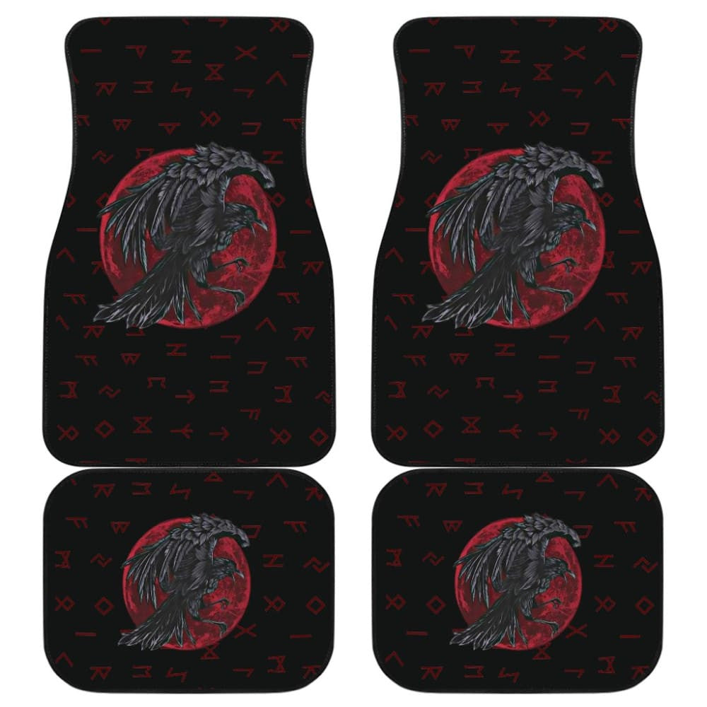 Viking Odin'S Raven Rune Car Floor Mats