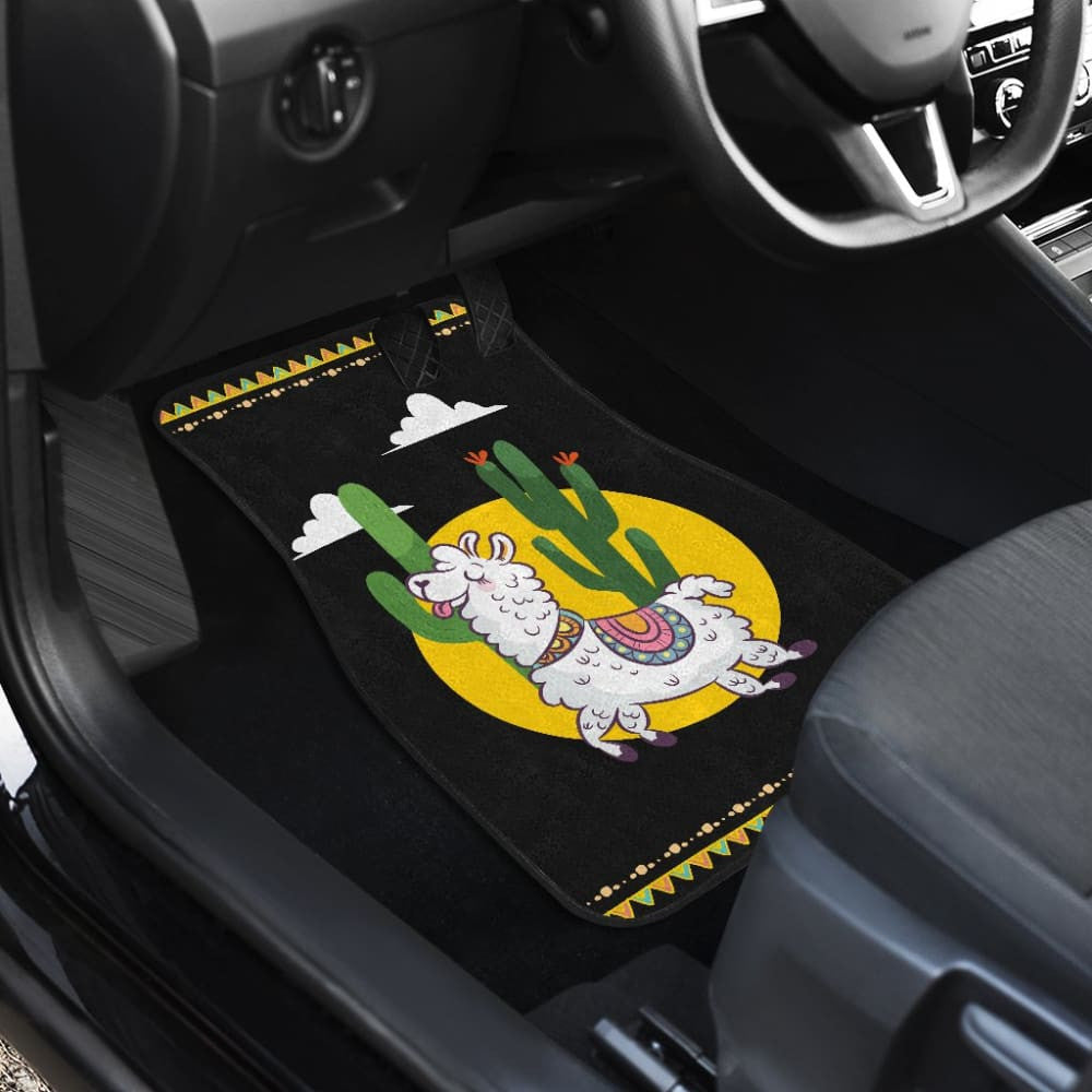 Funny Alpaca With Cactus Car Floor Mats
