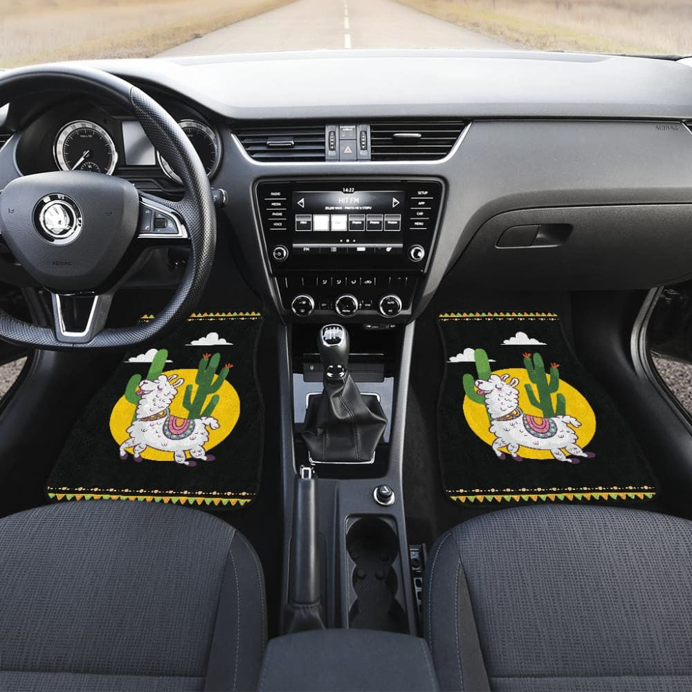 Funny Alpaca With Cactus Car Floor Mats