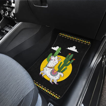 Funny Alpaca With Cactus Car Floor Mats