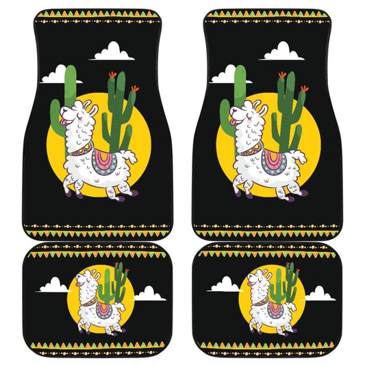 Funny Alpaca With Cactus Car Floor Mats