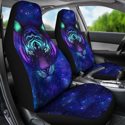 Digital Galaxy Tiger Face Car Seat Covers