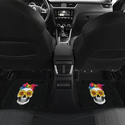 Womens Sunflower Tie-Dye Bandana Emo Hippie Sugarskull Lovers Car Floor Mats