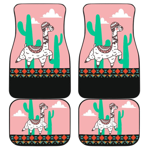 Funny Alpaca Cactus Pattern Lovely Car Floor Mats