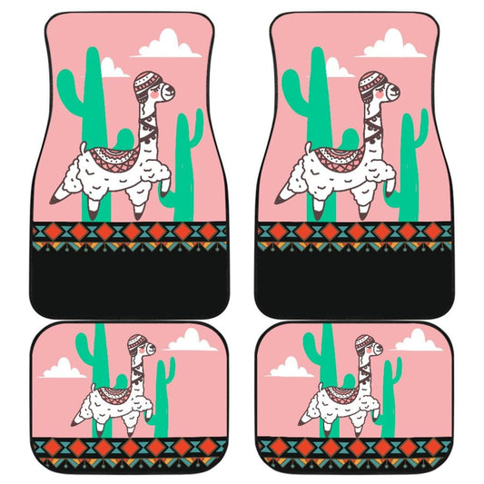 Funny Alpaca Cactus Pattern Lovely Car Floor Mats
