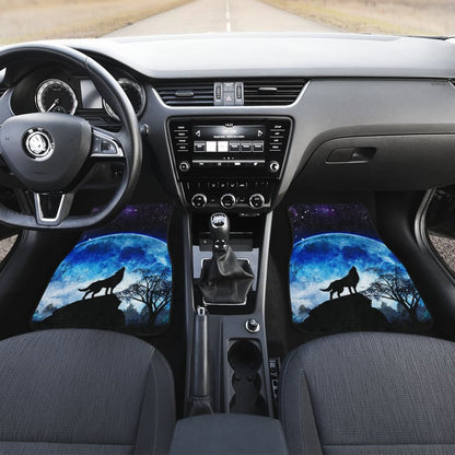 Amazing Gift Ideas Blue Full Moon Wolf Howling Car Floor Mats