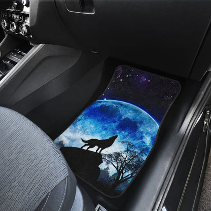 Amazing Gift Ideas Blue Full Moon Wolf Howling Car Floor Mats