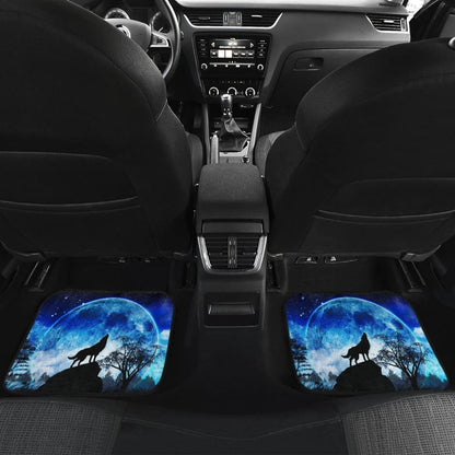 Amazing Gift Ideas Blue Full Moon Wolf Howling Car Floor Mats