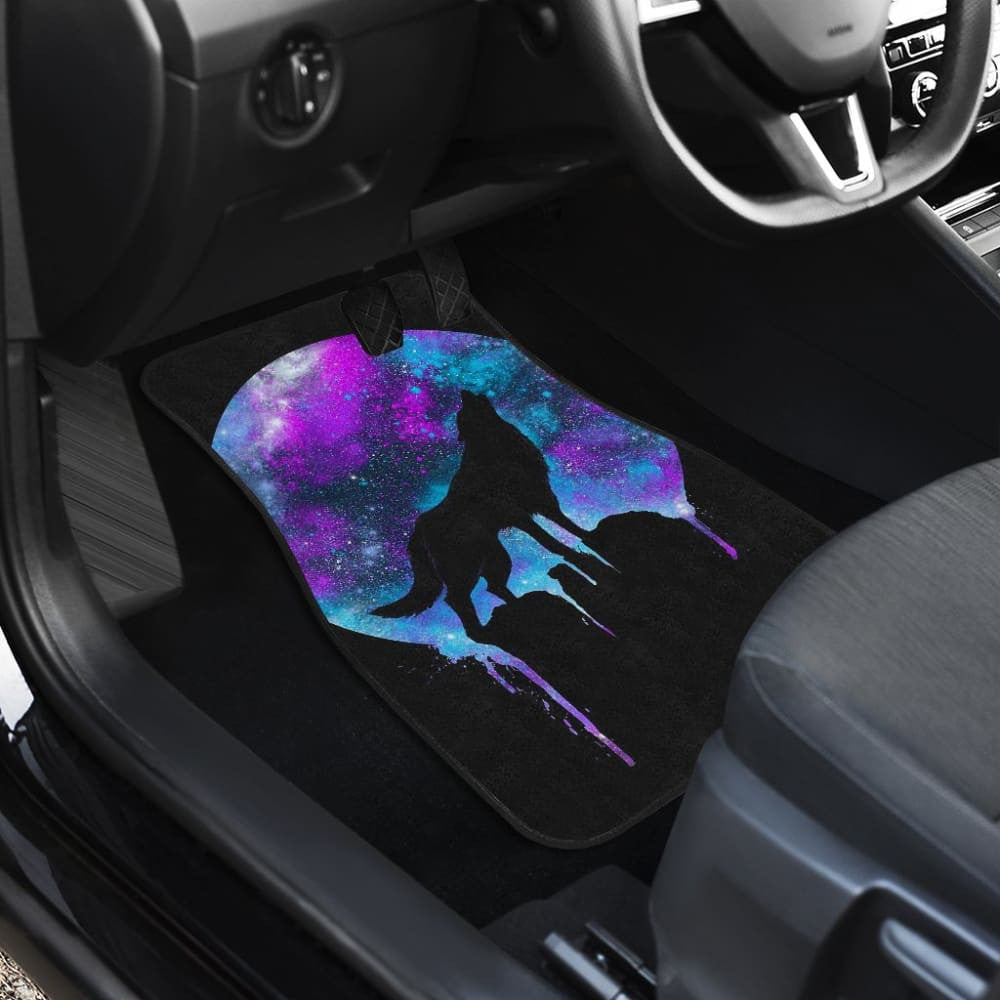 Wolf Howling At Full Moon Car Floor Mats