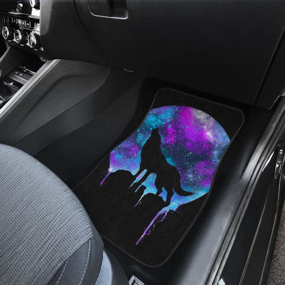 Wolf Howling At Full Moon Car Floor Mats