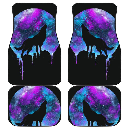 Wolf Howling At Full Moon Car Floor Mats