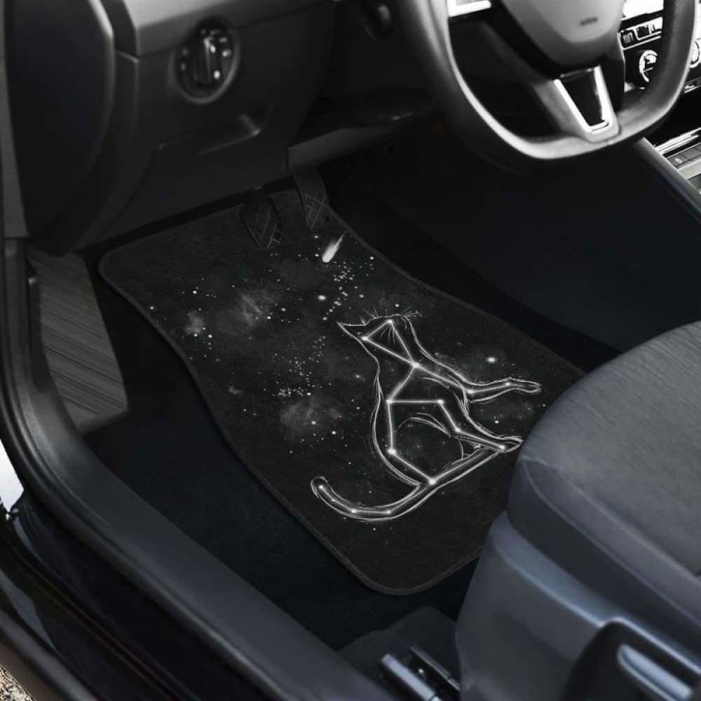 Cat Star Sky In Black Theme Car Floor Mats