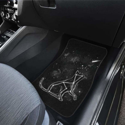 Cat Star Sky In Black Theme Car Floor Mats