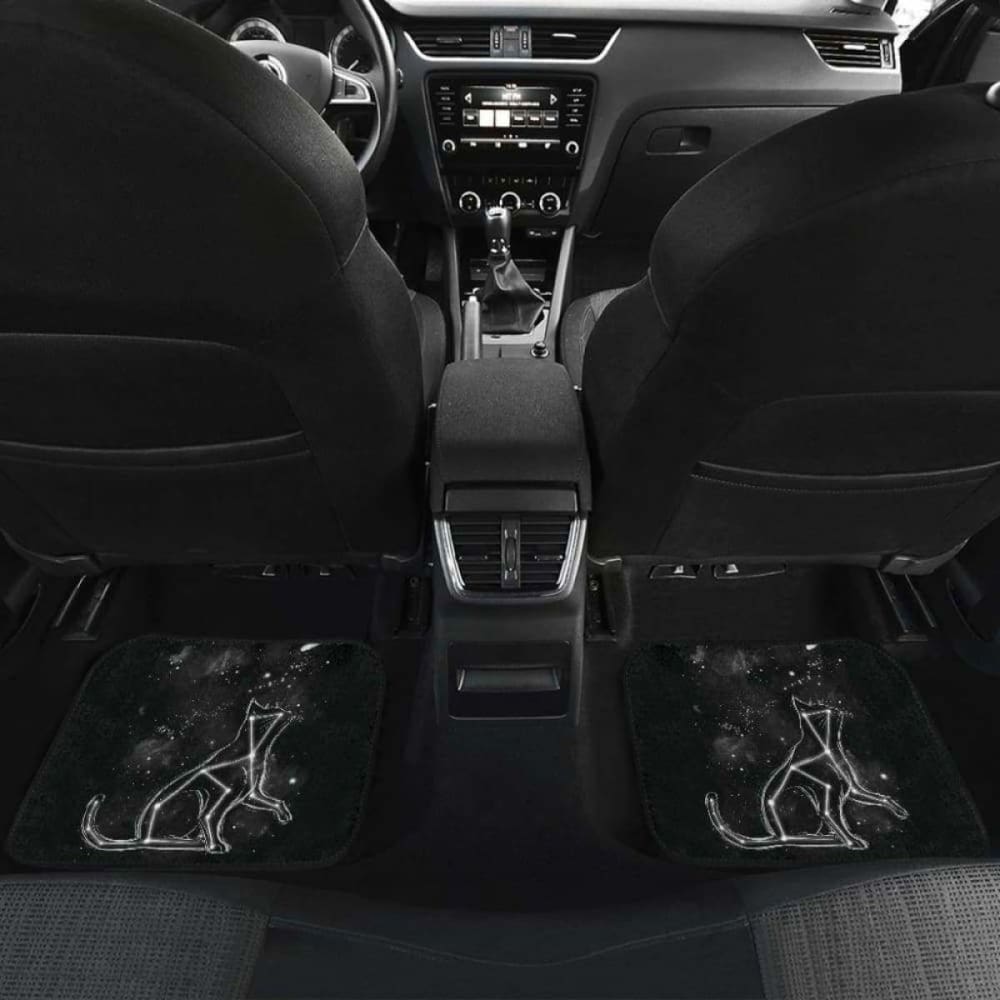 Cat Star Sky In Black Theme Car Floor Mats