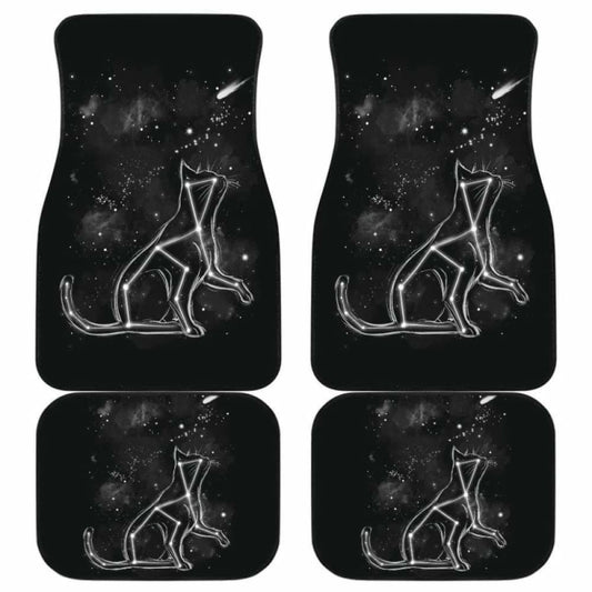 Cat Star Sky In Black Theme Car Floor Mats
