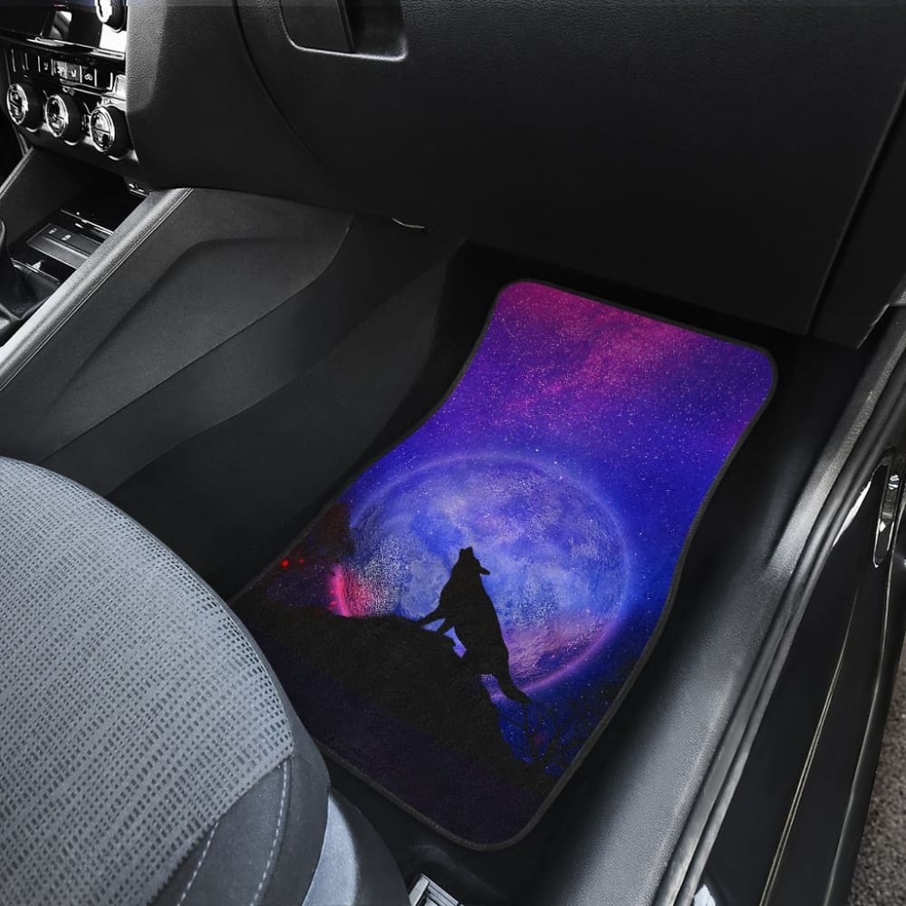 Pretty Galaxy Wolf Howling Universe Print Car Floor Mats