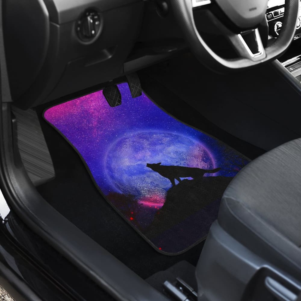 Pretty Galaxy Wolf Howling Universe Print Car Floor Mats
