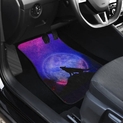 Pretty Galaxy Wolf Howling Universe Print Car Floor Mats